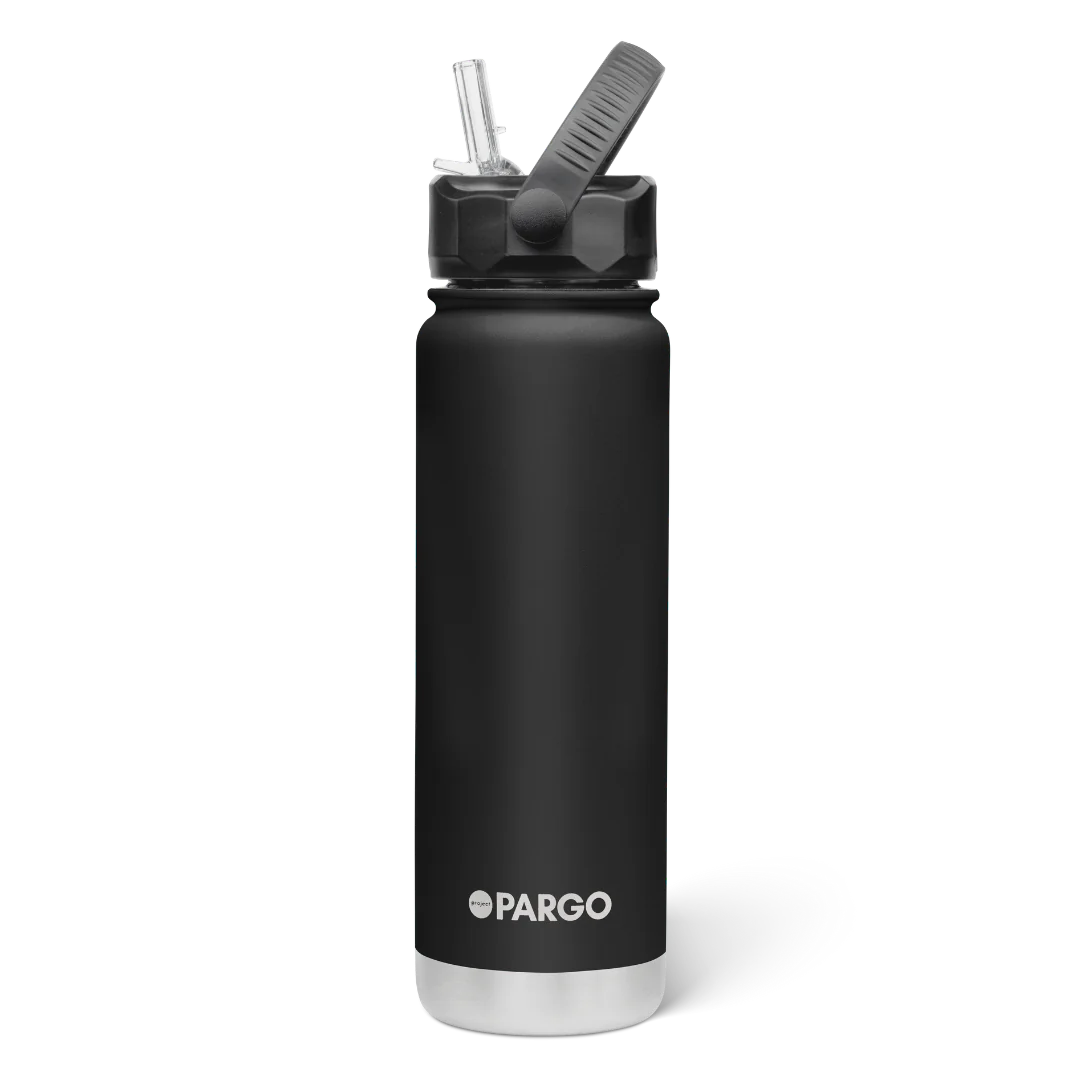 Pargo 750 ml Bottle with Straw - MIDNIGHT BLACK