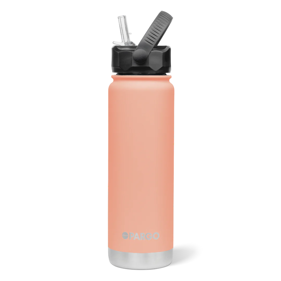 Pargo 750 ml Bottle with Straw - CORAL PINK