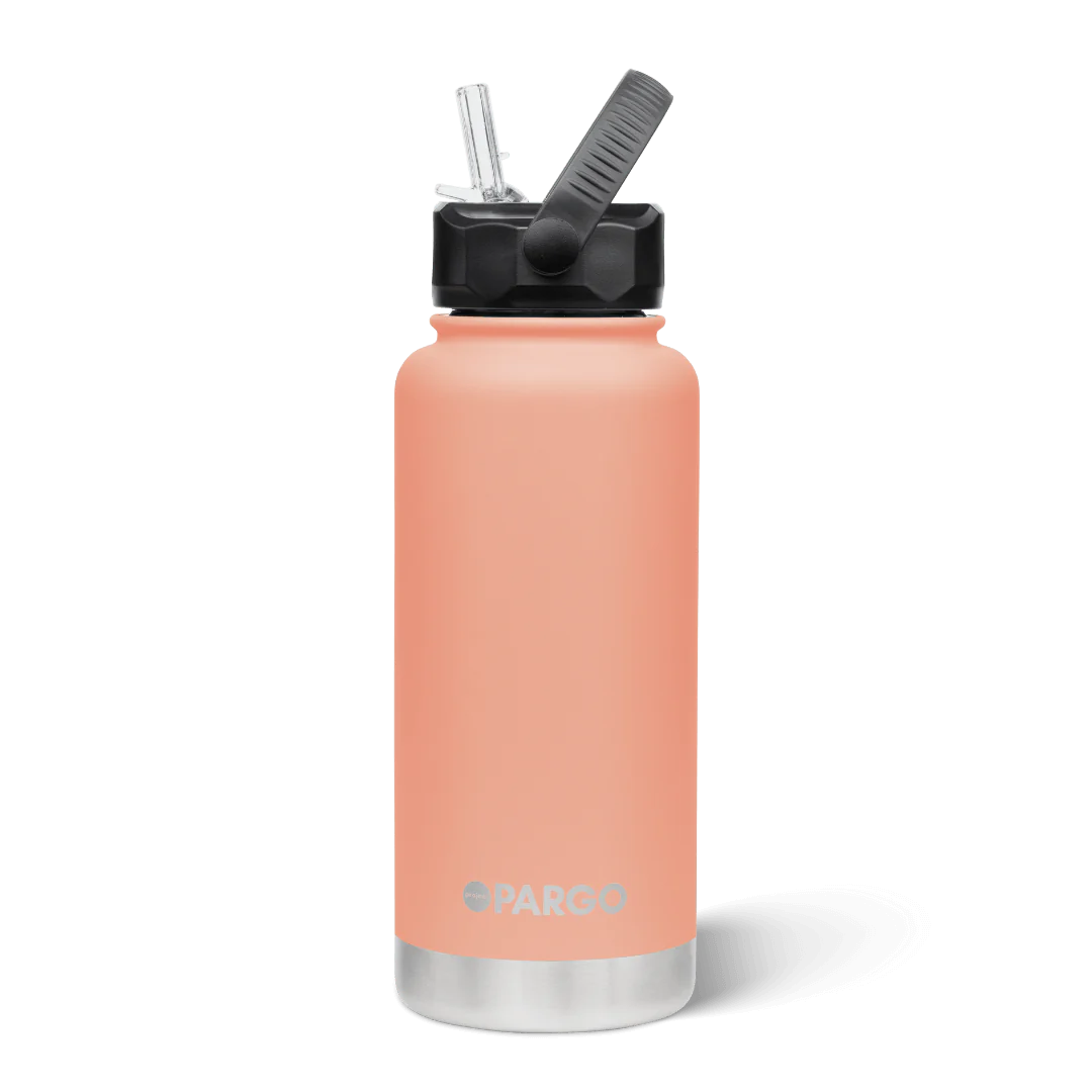 Pargo Insulated Bottle 950ml with straw - CORAL PINK