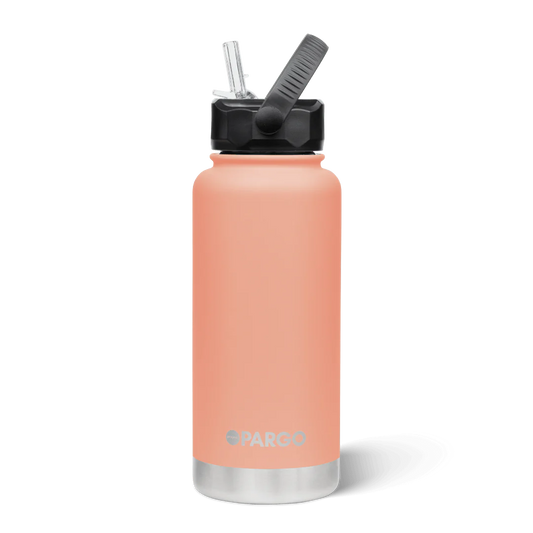 Pargo Insulated Bottle 950ml with straw - CORAL PINK