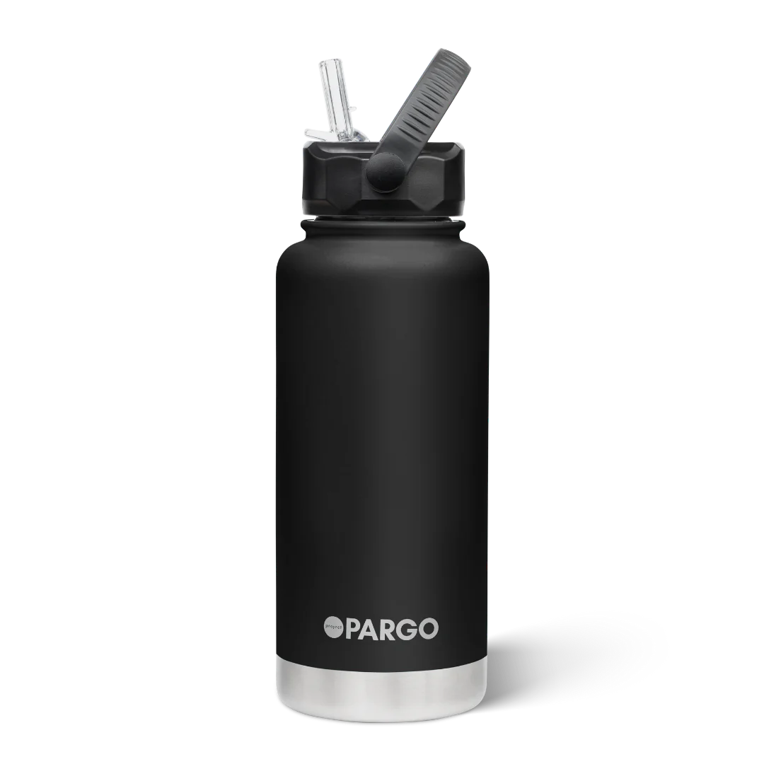 Pargo Insulated Bottle 950ml with straw - MIDNIGHT BLACK