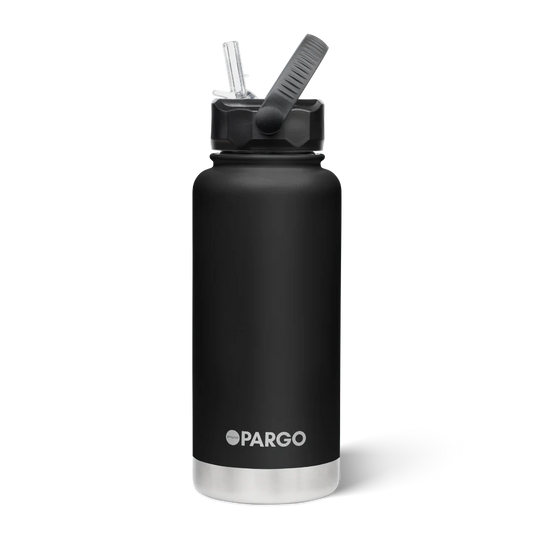 Pargo Insulated Bottle 950ml with straw - MIDNIGHT BLACK