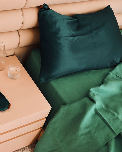Kip & Co Mulberry Silk Pillow Case - GREEN