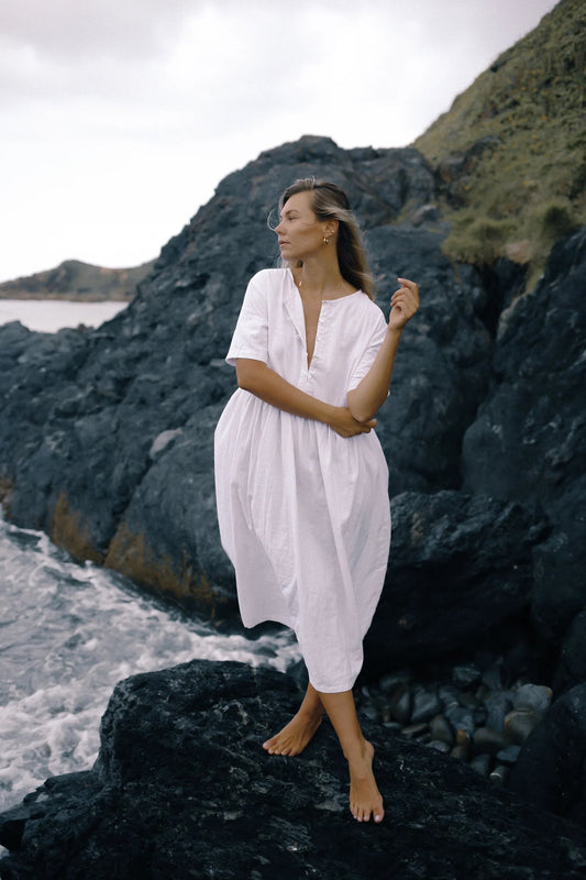 The Bare Road Darcy Midi Dress - VANILLA PLAID