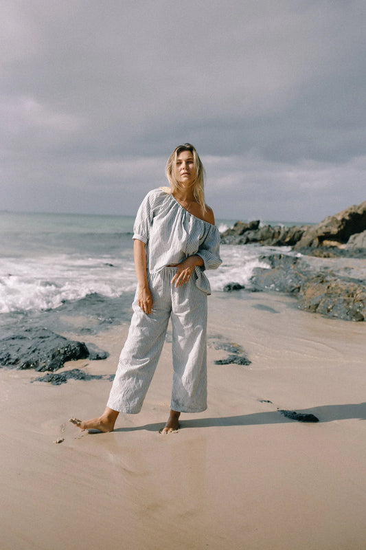 The Bare Road Chloe Tie Pant - WASHED BLUE