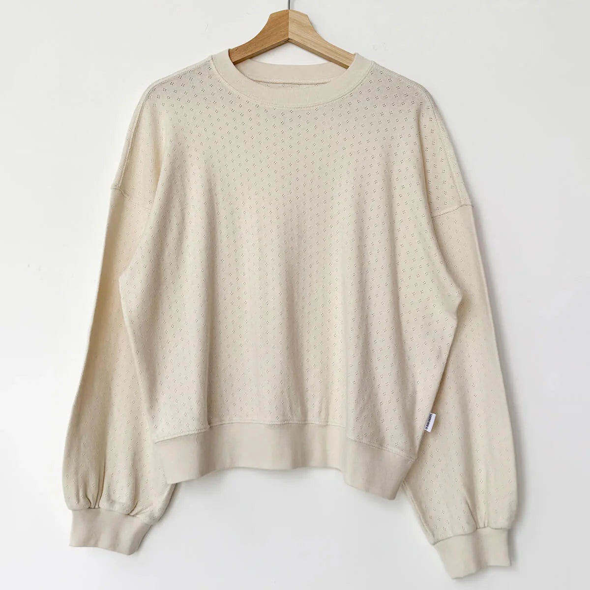 Le Bon Shoppe Pointelle Core Sweatshirt - NATUREL