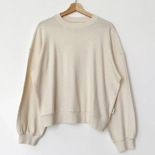 Le Bon Shoppe Pointelle Core Sweatshirt - NATUREL