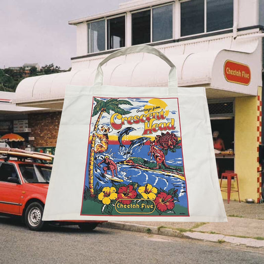 Cheetah Five Greetings From Crescent Head Tote Bag