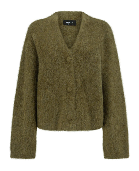 Nagnata Brushed Alpaca Cardigan - MOSS