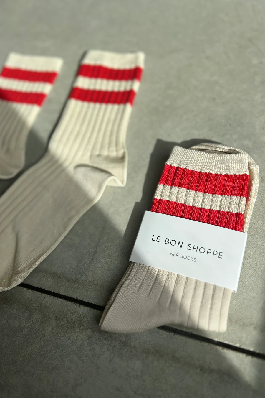Le Bon Shoppe Her Varsity Socks - RED
