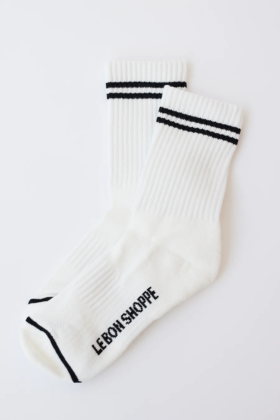 Le Bon Shoppe Boyfriend Socks - WHITE BLACK STRIPE